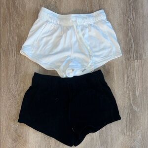 Women's Athletic Shorts Set - Black and White